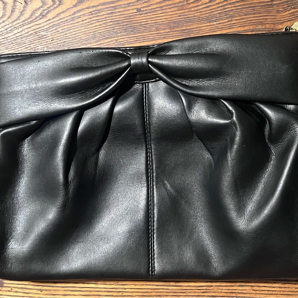 Elegant Black Clutch with Bow Detail
